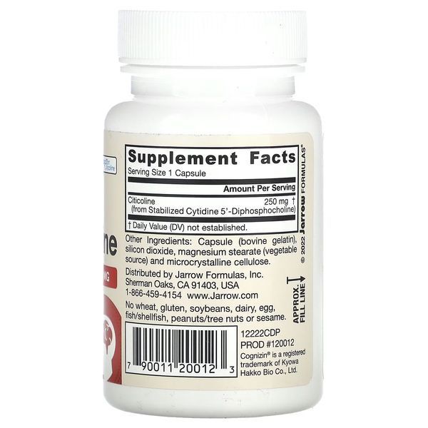 Цитиколін Jarrow Formulas Citicoline CDP Choline 250 mg 60 Caps 131017 Proteininlviv