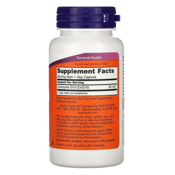 Коэнзим NOW Foods CoQ10 30 mg 60 Veg Caps 148371 Proteininlviv