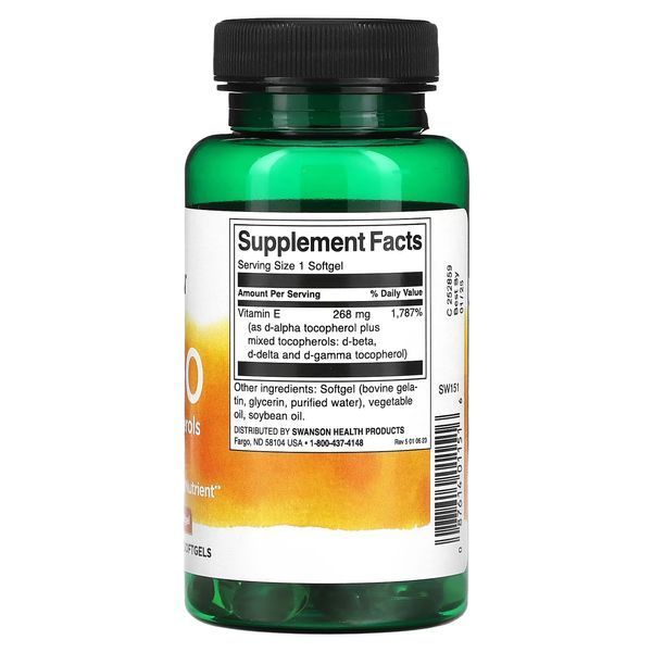 Витамин Е Swanson Vitamin E Mixed Tocopherols 400 IU 100 Softgels 174055 Proteininlviv