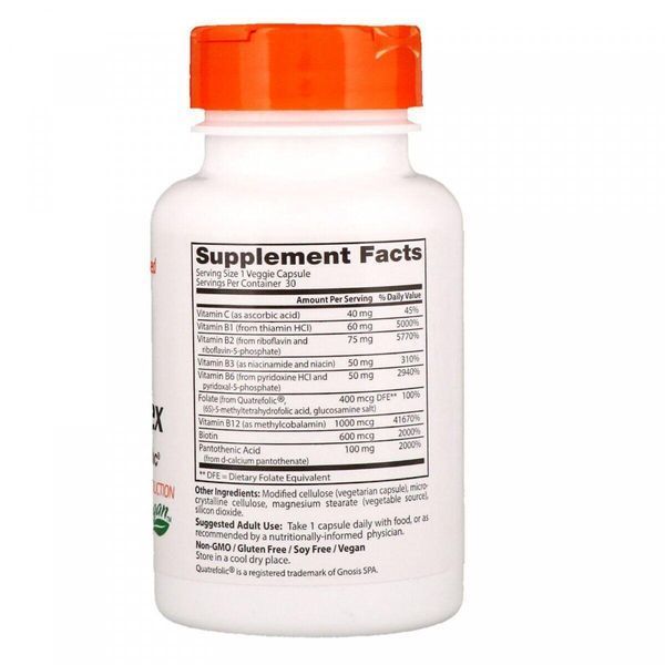 Doctor's Best Fully Active B Complex with Quatrefolic 30 Caps 116027 Proteininlviv