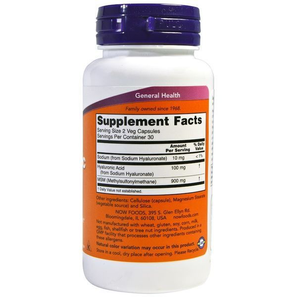 Гиалуроновая кислота NOW Foods Hyaluronic Acid 50 mg 60 caps 148065 Proteininlviv