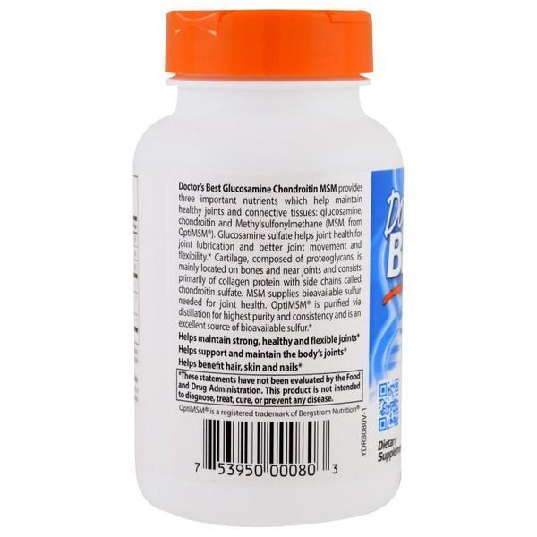 Glucosamine Chondroitin MSM with OptiMSM Doctor's Best 120 VCaps 116008 Proteininlviv