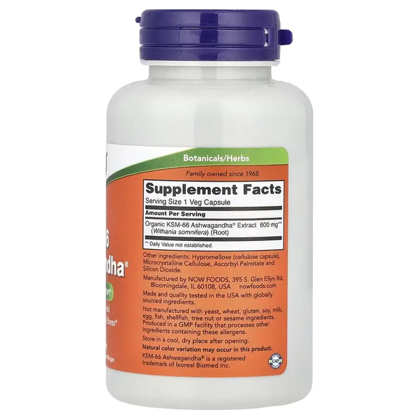 NOW Foods KSM-66 Ashwagandha 600 mg 90 VCaps 148527 Proteininlviv