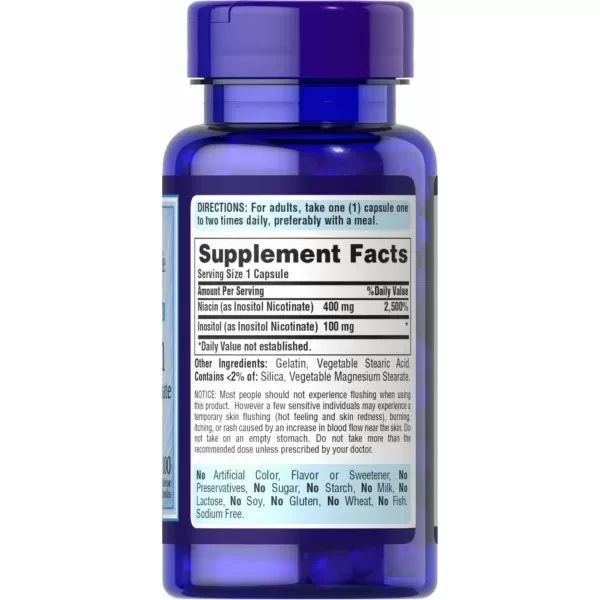 Puritan's Pride Flush Free Niacin 500 mg 100 Caps 163071 Proteininlviv