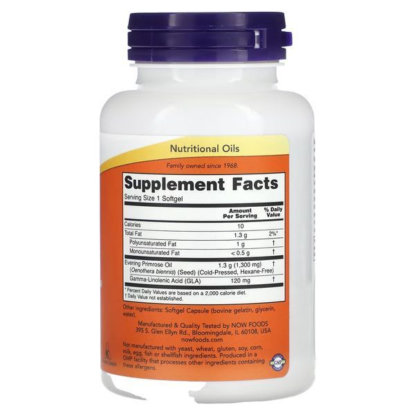 NOW Foods Super Primrose Evening Primrose Oil 1300 mg 60 Softgels 148412 Proteininlviv