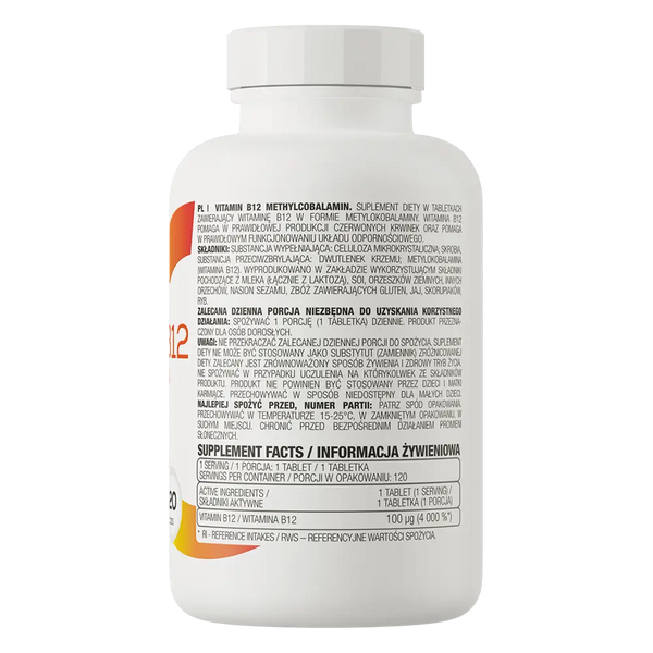OstroVit Vitamin B12 Methylcobalamin 120 tabs 155519 Proteininlviv