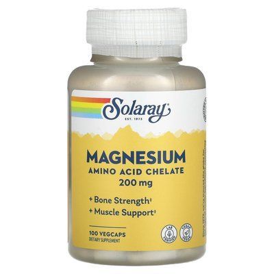 Магний Solaray Magnesium 200 mg 100 Veg Caps 143006 Proteininlviv