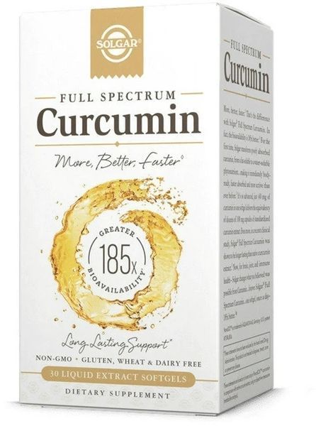 Натуральные добавки Solgar Full Spectrum Curcumin 30 Liquid Extract Softgels Куркумин 169057 Proteininlviv