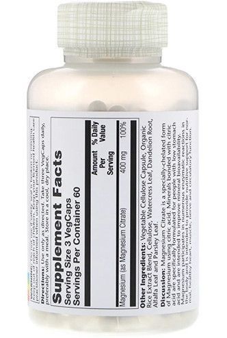 Магний Solaray Magnesium Citrate 133 mg 180 Veg Caps 143007 Proteininlviv