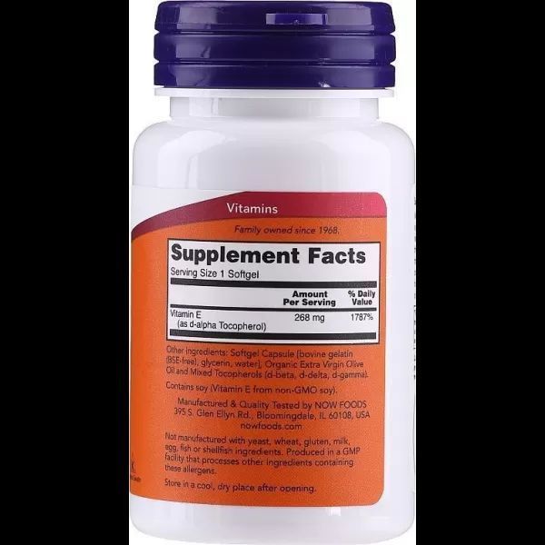Витамин Е Now Foods Vitamin E-400 With Mixed Tocopherols 50 Softgels 148485 Proteininlviv