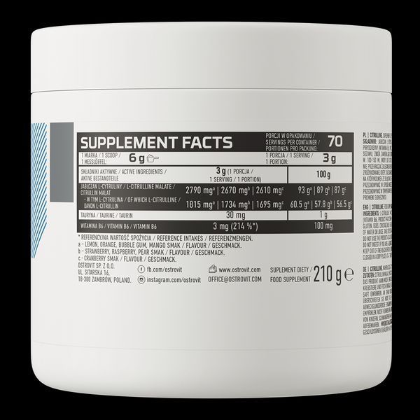 Citrulline OstroVit 210 g Pear 155411 Proteininlviv