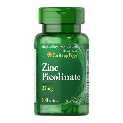 Піколінат цинку Puritan's Pride Zinc Picolinate 25 mg 100 Tabs 163088 Proteininlviv