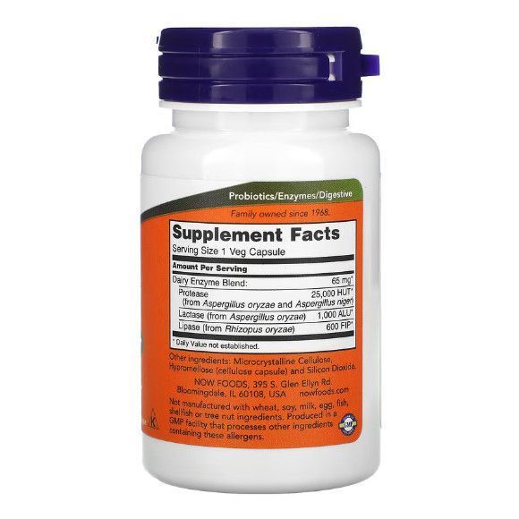 Комплекс ферментов NOW Foods Dairy Digest Complete 90 vcaps 148425 Proteininlviv
