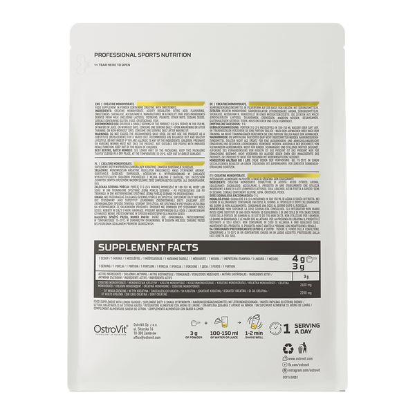 Креатин OstroVit Creatine 300 g Lemon