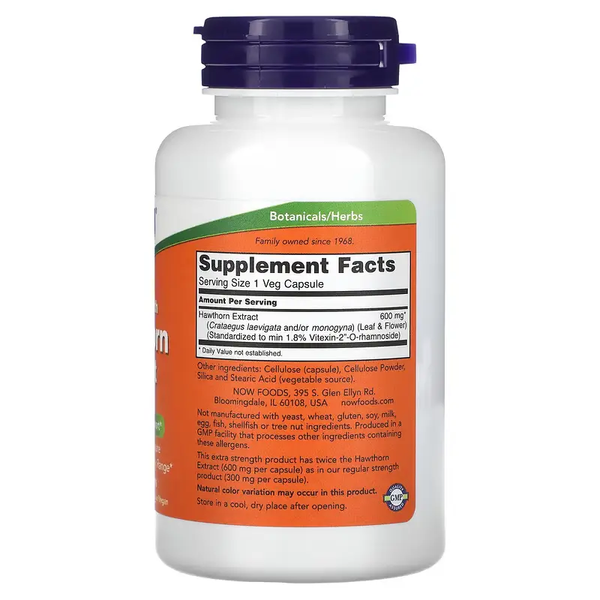 Ягоди глоду NOW Foods Hawthorn Extract 600 mg 90 Veg Caps 148526 Proteininlviv