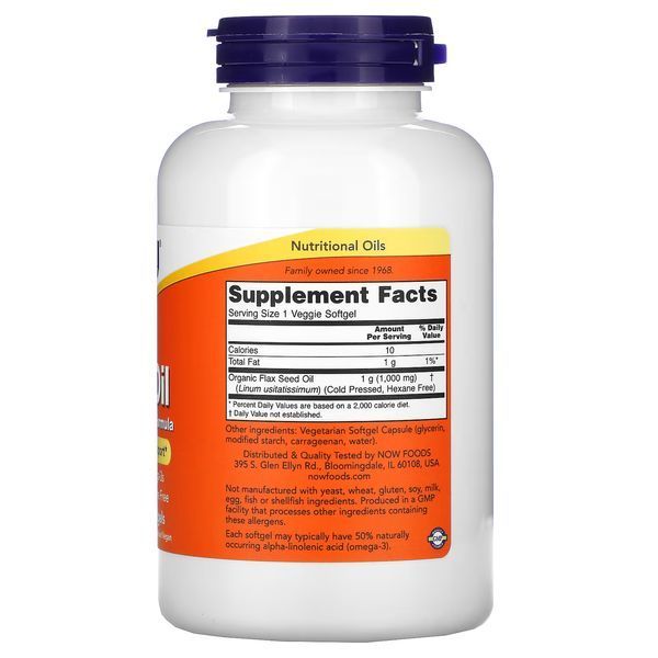 Flax Oil NOW Foods 120 Softgels 148024 Proteininlviv