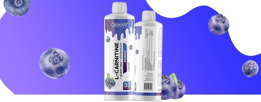 Жиросжигатель OstroVit L-Carnitine + Green tea + Chromium Liquid 500 ml (Blueberry) 155382 Proteininlviv