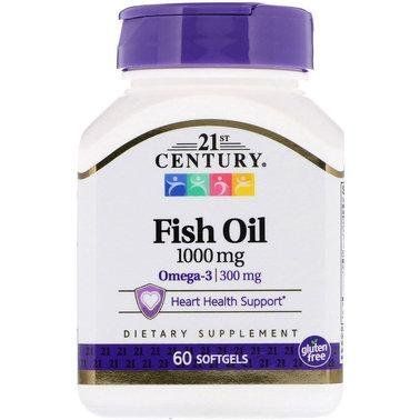 Жирные кислоты 21st Century Fish Oil 1000 mg 60 Softgels 101023 Proteininlviv