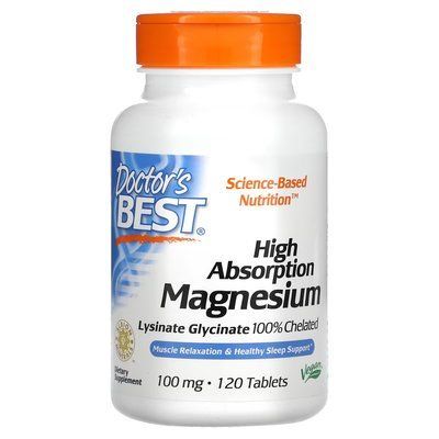 Магний Doctor's Best High Absorption Magnesium 120 Tabs 116018 Proteininlviv
