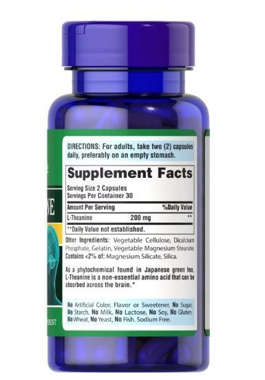 Puritan's Pride L-Theanine 200 mg 60 Caps 163098 Proteininlviv