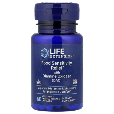 Life Extension Food Sensitivity Relief with Diamine Oxidase (DAO) 60 VCaps 300027 Proteininlviv