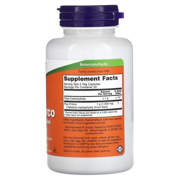 NOW Foods Pau D'Arco 500 mg 100 caps 148177 Proteininlviv