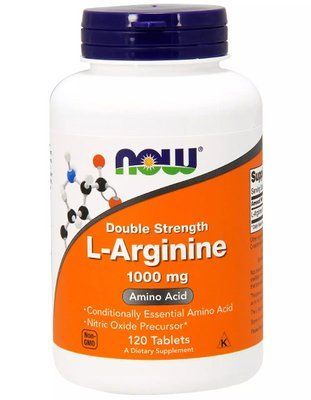 Амінокислота NOW Foods L-Arginine Double Strength 1000 mg 120 Tabs 148220 Proteininlviv
