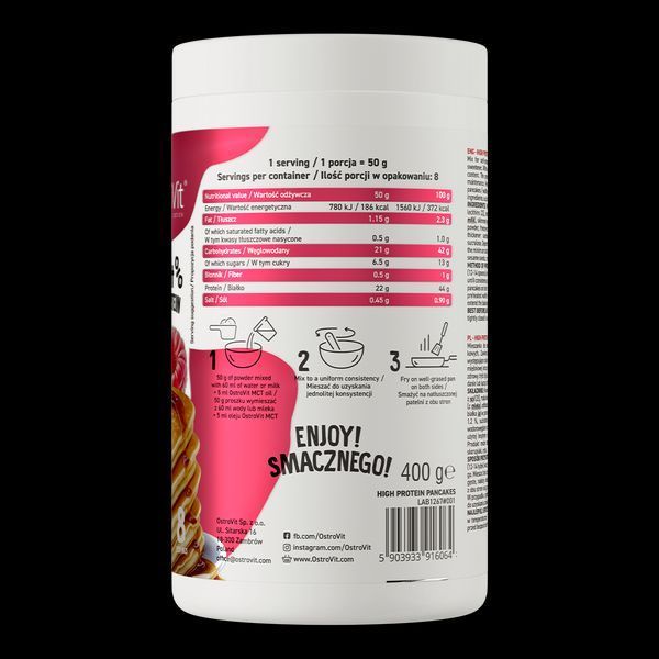 Protein Pancakes OstroVit 400 g With Strawberry & Raspberry 155493 Proteininlviv