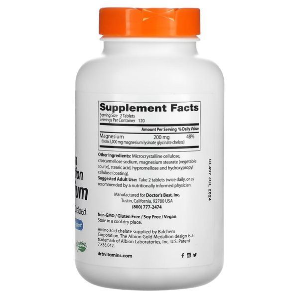 Магний Doctor's Best High Absorption Magnesium 240 Tabs 116046 Proteininlviv