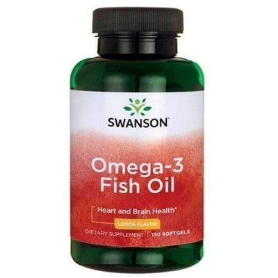 Swanson Omega 3 Fish Oil 150 Softgels (Lemon Flavor) 174013 Proteininlviv