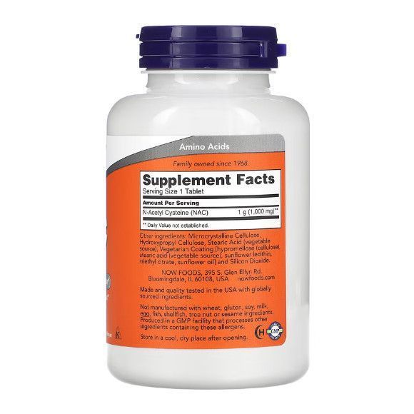 Аминокислота NOW Foods NAC 1000 mg 120 tabs 148463 Proteininlviv