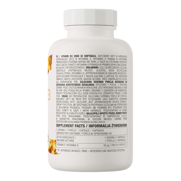 OstroVit Vitamin D 2000 60 Softgels 155127 Proteininlviv