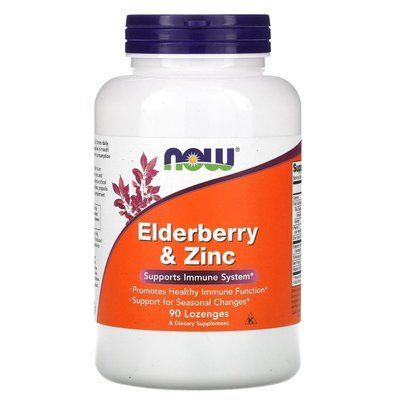 NOW Foods Elderberry & Zinc 90 Lozenges 148227 Proteininlviv