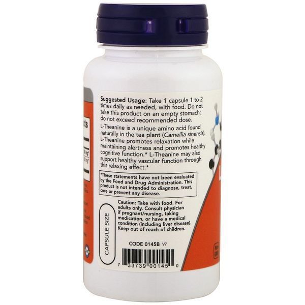 NOW Foods L-Theanine 100 mg 90 VCaps 148100 Proteininlviv