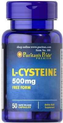 Puritan's Pride	L-Cysteine 500 мг 50 капсул 163050 Proteininlviv