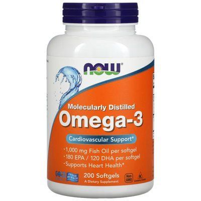 Omega-3 NOW Foods 200 Softgels 148038 Proteininlviv