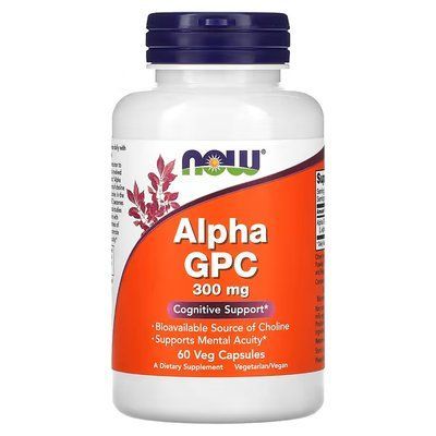 Комплекс NOW Foods Alpha GPC 300 mg 60 Veg Caps 148386 Proteininlviv