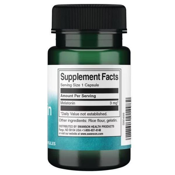 Мелатонин Swanson Melatonin 3 mg 60 Caps 174064 Proteininlviv