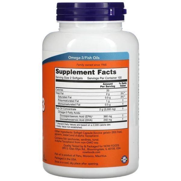 Omega-3 NOW Foods 200 Softgels 148038 Proteininlviv