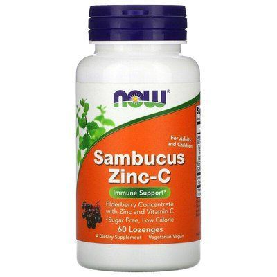 NOW Foods Sambucus Zinc-C 60 Lozenges 148231 Proteininlviv