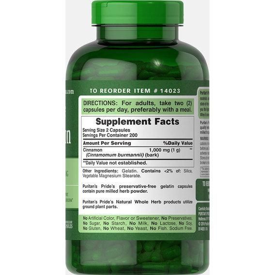 Puritan's Pride Cinnamon 500 mg 100 caps 163033 Proteininlviv