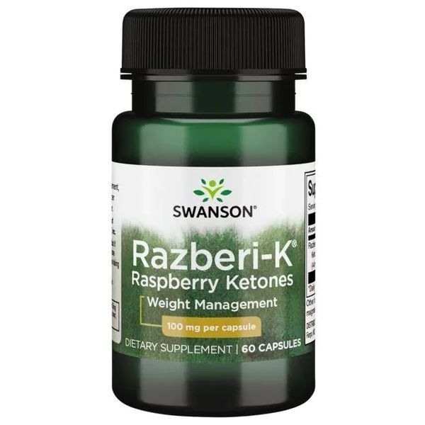 Жироспалювач Swanson Razberi-K Raspberry Ketones 100 mg 60 Caps 174083 фото Proteininlviv Жироспалювач Swanson Razberi-K Raspberry Ketones 100 mg 60 Caps 174083 Proteininlviv