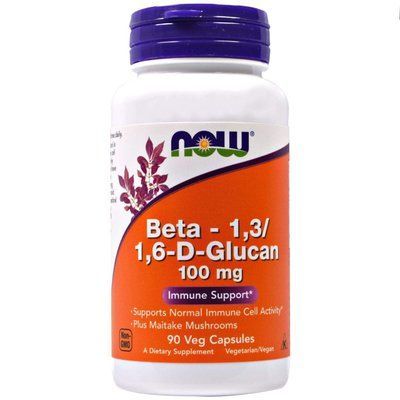 Бета Глюкан NOW Foods Beta-1,3/1,6-D-Glucan 100 mg 90 Caps 148366 Proteininlviv