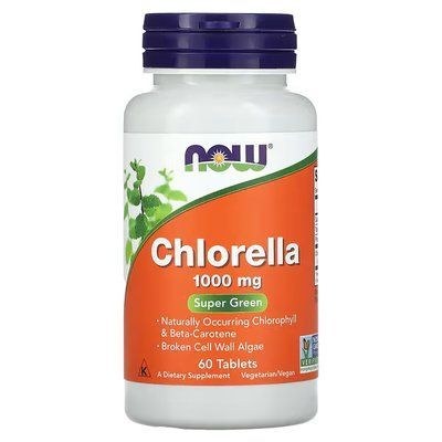 Chlorella 1000 mg NOW Foods 60 Tabs (термін 09/26) 148390T Proteininlviv