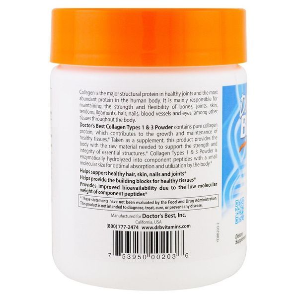 Best Collagen Types 1 & 3 Powder Doctor's Best 200 g 116004 Proteininlviv