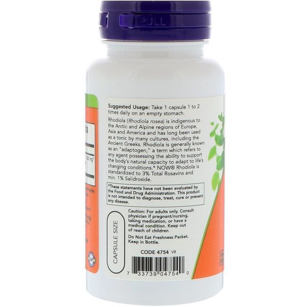 Rhodiola 500 mg NOW Foods 60 Caps 148056 Proteininlviv