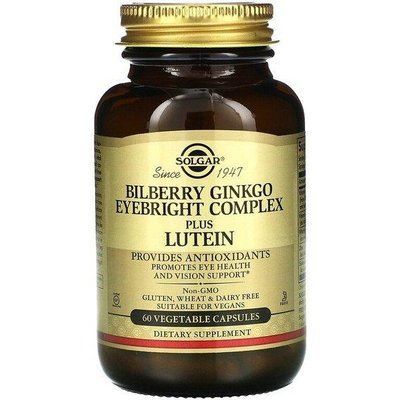 Solgar Bilberry Ginkgo Eyebright Plus Lutein 60 Caps 169069 Proteininlviv