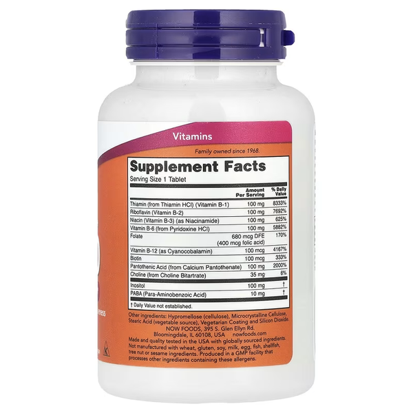 Вітамін NOW Foods B-100 Sustained Release 100 Tabs 148367 Proteininlviv