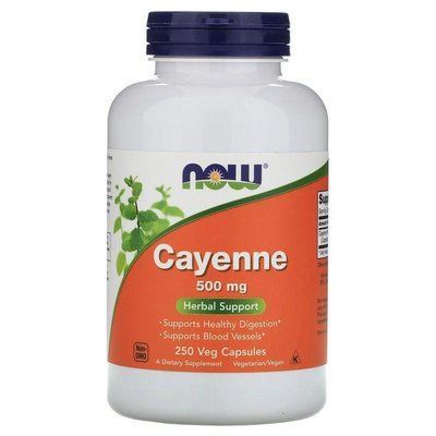 Каенский перец NOW Foods Cayenne 500 mg 250 caps 148238 Proteininlviv