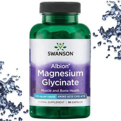 Хелатный магний Swanson, Albion Magnesium Glycinate 133 mg 90 Caps 174039 Proteininlviv